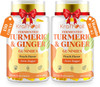 Kraftvoll 5 Month Supply Turmeric and Ginger Gummies with Black Pepper, Fermented Turmeric for Joint Comfort & Mobility, Sugar-Free with Vitamin D3 + K2, Natural Peach Flavor