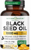 Mother Nature Organics Superfoods for Organic Living MNO Black Seed Oil Capsules 1000mg Per Serving High TQ