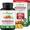 ForestLeaf Berberine Supplement - 1300mg per Serving - Ultra High Potency Berberine HCl with Ceylon Cinnamon, Bitter Melon & Gymnema - GLP-1 Weight Management Support - 180 Caps