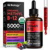 IQ BIOLOGY Organic Vitamin B12 Liquid Drops Sublingual Methylcobalamin 5000 mcg 2oz