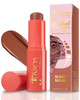 Juvia's Place Blushed Blonzing Stick Toasted Amber 2 in 1 Cream Bronzer & Blush Stick for Face Buildable Blendable Formula for a Sculpted Radiant Glow
