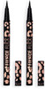 Revolution Fierce Flick Felt Eyeliner Pen Waterproof Ultra Pigmented Liner Quick Drying Bold Cat Eye & Winged Makeup Looks Vegan & Cruelty Free Black (Pack of 2)