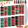 Kalolary 12 Sheets Christmas Nail Polish Strips Stickers, Self-Adhesive Christmas Full Nail Wrap Stickers Withnail File, Snowflake Gingerbread Man Christmas Tree Nail Polish Sticker