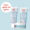 First Aid Beauty FAB Faves to Go Kit: Travel Size Face Cleanser, Exfoliator Pads and Moisturizer