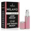 Travalo Milano Perfume Atomizer - Leak-Proof and TSA Approved for Air Travel - Reusable, Airtight, Easy Fill Mini Pump Sprayer - Lightweight Vegan Leather with Polished Metal Outer Shell - Black