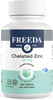 Freeda Chelated Zinc 30mg  TRAACS® Zinc Bisglycinate for High Absorption  Vegan Kosher Gentle on Stomach  Immune Support for Adults Men & Women