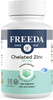 Freeda Chelated Zinc 30mg  TRAACS® Zinc Bisglycinate for High Absorption  Vegan Kosher Gentle on Stomach  Immune Support for Adults Men & Women
