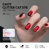 GAOY Red Cat Eye Gel Nail Polish, 16ml Glitter Holographic Nail Polish with Magnet, Reflective Translucent UV Gel, 2907 Ruby Twilight