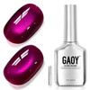 GAOY Glassy Cat Eye Gel Nail Polish, 16ml Glitter Holographic UV Gel Polish with Magnet, Reflective Translucent, 2341 Silvery Moonlight