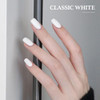 GAOY 16ml Gel Top Coat, Base Coat and 1002 White Gel Polish Set, 3 Pcs