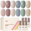 GAOY Brown Nude Gel Nail Polish Set, 6 Fall Colors, Caramel Pudding