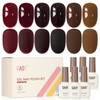 GAOY Brown Nude Gel Nail Polish Set, 6 Fall Colors, Caramel Pudding