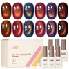 GAOY Glitter Fall Cat Eye Gel Nail Polish Set 6 Colors, Antique Beauty