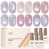 GAOY Brown Chameleon Cat Eye Gel Nail Polish Kit with Magnet, 6 Colors