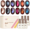 GAOY Brown Chameleon Cat Eye Gel Nail Polish Kit with Magnet, 6 Colors