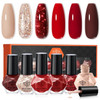 modelones Jelly Nail Polish, 6 Colors Quick Dry Nude Pink Nail Polish Set