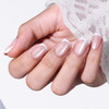 Modelones French Tip Press on Nails Short Square, Pink White Fake Nails