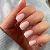 Modelones French Tip Press on Nails Short Square, Pink White Fake Nails