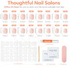 Modelones French Tip Press on Nails Short Square, Pink White Fake Nails