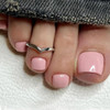 Modelones Press on Toenails Short, Nude French Tip Toe Nails Square