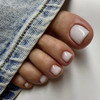 Modelones Press on Toenails Short, Nude French Tip Toe Nails Square