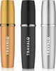Travalo LUX Perfume Atomizer - Leak-Proof and TSA Approved for Air Travel - Reusable Airtight Easy Fill Mini Pump Sprayer - Lightweight Portable - Brushed Polished Metal Alloy Outer Shell - Black