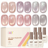 GAOY Icy Glassy Cat Eye Gel Nail Polish Set, 6 Jelly Colors, Sea Splash