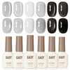 GAOY Icy Glassy Cat Eye Gel Nail Polish Set, 6 Jelly Colors, Sea Splash