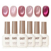GAOY Icy Glassy Cat Eye Gel Nail Polish Set, 6 Jelly Colors, Sea Splash