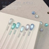 GAOY Icy Glassy Cat Eye Gel Nail Polish Set, 6 Jelly Colors, Sea Splash
