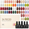 GAOY 36 Pcs Gel Nail Polish Set, 32 All Season Colorful Colors
