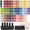 GAOY 60 Pcs Gel Nail Polish Set, 55 Colors at Home Manicure Gel Polish Kit