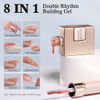 Double Rhythm Clear Gel Nail Polish 15ml Nail Strengthener Builder in a Bottle Nail Extension Hard Gel Soak Off Long Lasting UV Gel (Pale Nude 8 in 1-10)