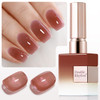 Double Rhythm Translucent Gel Polish Sheer Neutral Natural Light Milky Same Color Same Bottle 15ML Jelly Nail Polish Nail Art DIY at Home