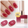 Double Rhythm Translucent Gel Polish Sheer Neutral Natural Light Milky Same Color Same Bottle 15ML Jelly Nail Polish Nail Art DIY at Home