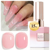 Double Rhythm Translucent Gel Polish Sheer Neutral Natural Light Milky Same Color Same Bottle 15ML Jelly Nail Polish Nail Art DIY at Home