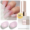 Double Rhythm Translucent Gel Polish Sheer Neutral Natural Light Milky Same Color Same Bottle 15ML Jelly Nail Polish Nail Art DIY at Home