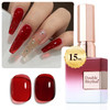 Double Rhythm Translucent Gel Polish Sheer Neutral Natural Light Milky Same Color Same Bottle 15ML Jelly Nail Polish Nail Art DIY at Home