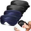 JroyJoy 4 Pack Silk Sleep Mask Blackout Eye Mask with Adjustable Strap