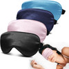 JroyJoy 4 Pack Silk Sleep Mask Blackout Eye Mask with Adjustable Strap
