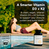 SMARTERNUTRITION Vegan Vitamin D3 5000 IU + Natural Vitamin K2 1100 mcg in Organic Coconut & Olive Oil - D3 K2 Supplement for Immune & Bone Support