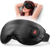 LitBear Heated Eye Mask Silk Cordless Warm Eye Compress for Dry Eyes Light Blocking Heat Eye Mask for Women Men Soft Eye Heating Pad for Dry Eyes Travel Rechargeable Washable Cover