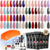 Modelones Poly Gel Nail Kit 3 Colors Clear White Apricot with Slip Solution