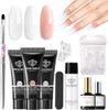 Modelones Poly Gel Nail Kit 3 Colors Clear White Apricot with Slip Solution