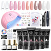 Modelones Poly Nail Gel Kit 6 Colors with 48W UV/LED Lamp Clear