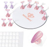 Modelones Nail Stand Round Metal Base Press on Nail Tips Holder