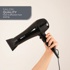 Red Hot Hair Dryer 2200W / Fast Drying Hairdryer with Removable Nozzle / 3 Heat Settings, 2 Speeds & Cool Air Mode/Black