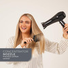 Red Hot Hair Dryer 2200W / Fast Drying Hairdryer with Removable Nozzle / 3 Heat Settings, 2 Speeds & Cool Air Mode/Black