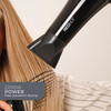 Red Hot Hair Dryer 2200W / Fast Drying Hairdryer with Removable Nozzle / 3 Heat Settings, 2 Speeds & Cool Air Mode/Black