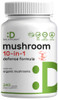 Deal Supplement Organic 10In1 Mushroom Supplement " Lions Mane Turkey Tail Reishi Cordyceps and More Mushroom Complex " Immune Energy and Nootropic Brain Support " NonGmo 240 Capsules